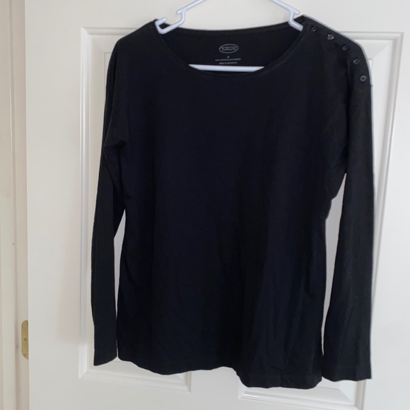 Talbots Black Top with Button Detail - Picture 2 of 5